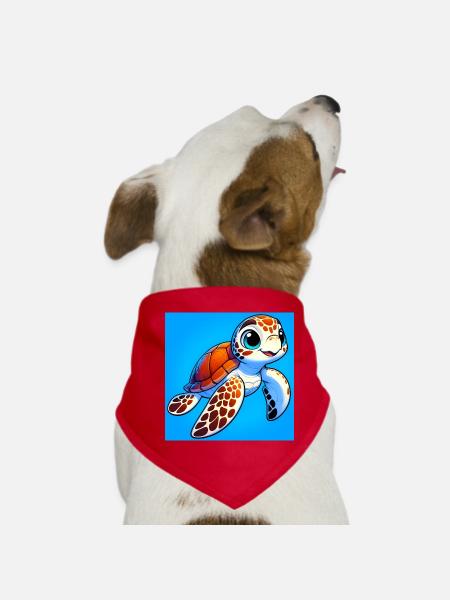 Schildkröte - Hunde-Bandana - Rot - Vorne