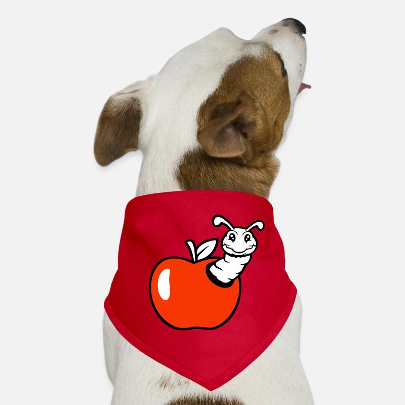 caterpillar apple fruit peeks out hole smiles sweet worm Dog Bandana