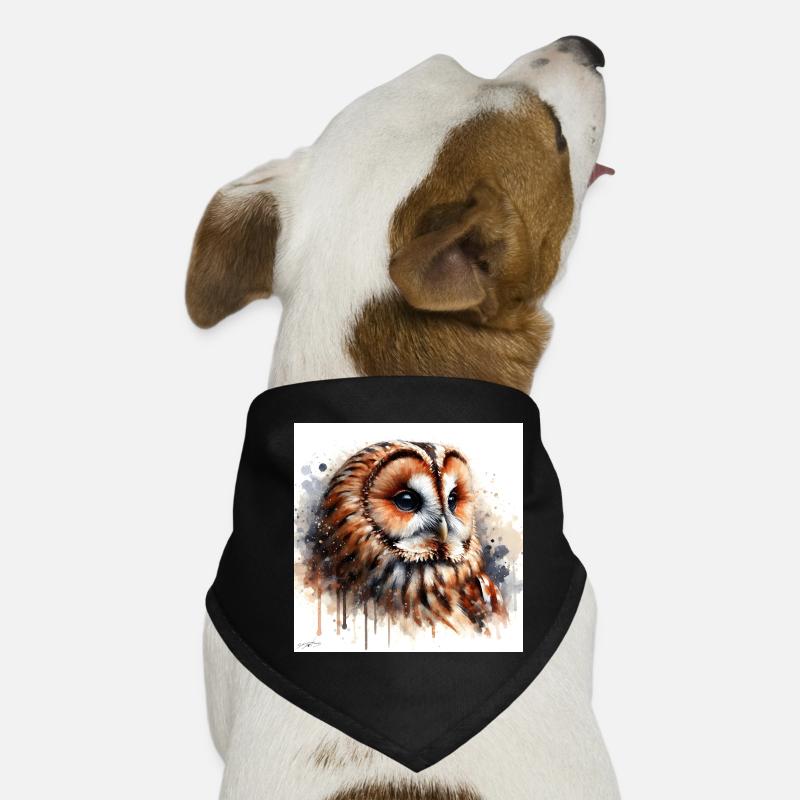 Gelbe Eule Porträt Hunde-Bandana