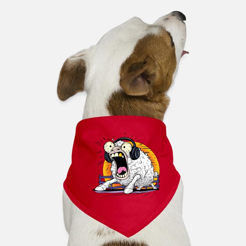 Heulende Schafe mit Kopfhörern Hunde-Bandana