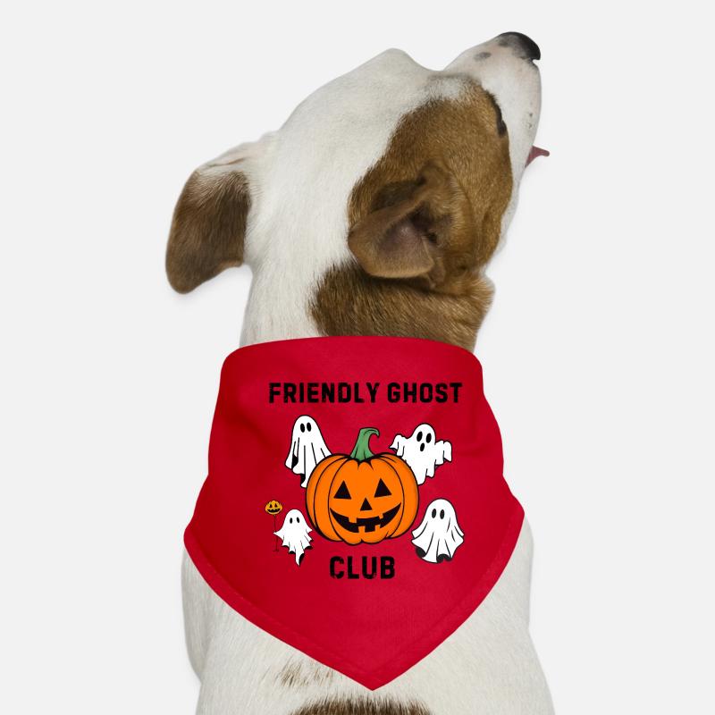 Pumpkin and Ghosts funny design for Halloween style. Dog Bandana