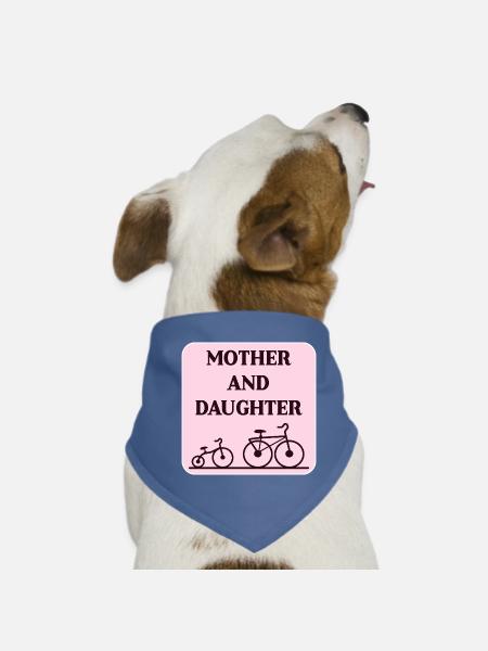 Fahrrad-Bond von Mutter und Tochter - Hunde-Bandana - Rot - Vorne
