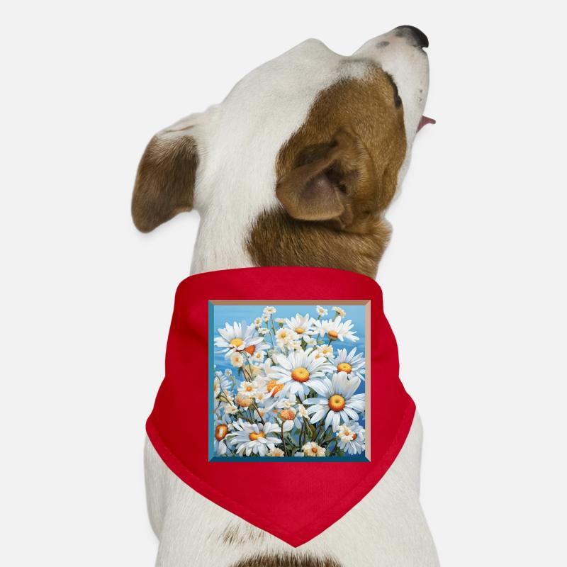  Gänseblümchen Garten Wiese Blumenmuster Stickerei Hunde-Bandana
