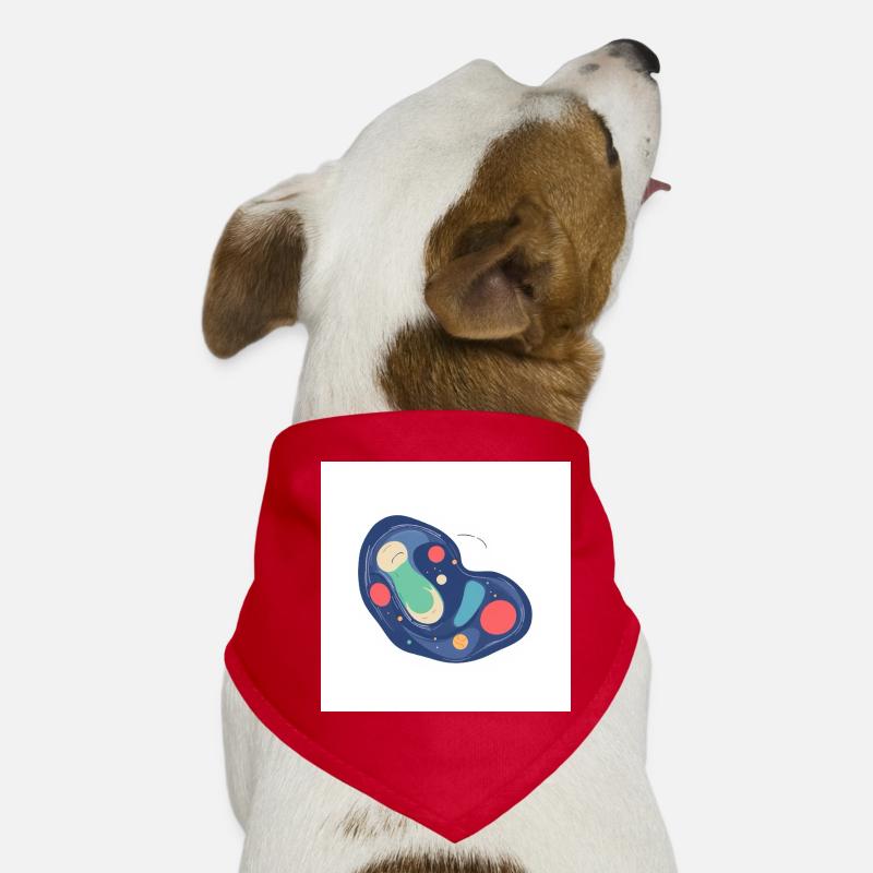 Abstract Cosmos Pattern in Blue Dog Bandana