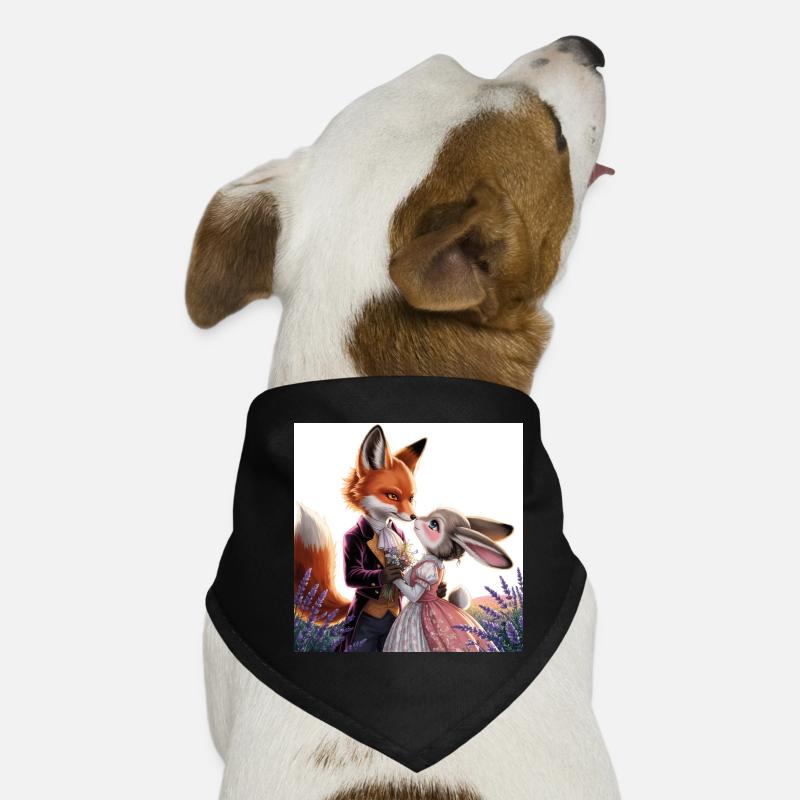 Fabulous wedding: fox and hare Dog Bandana