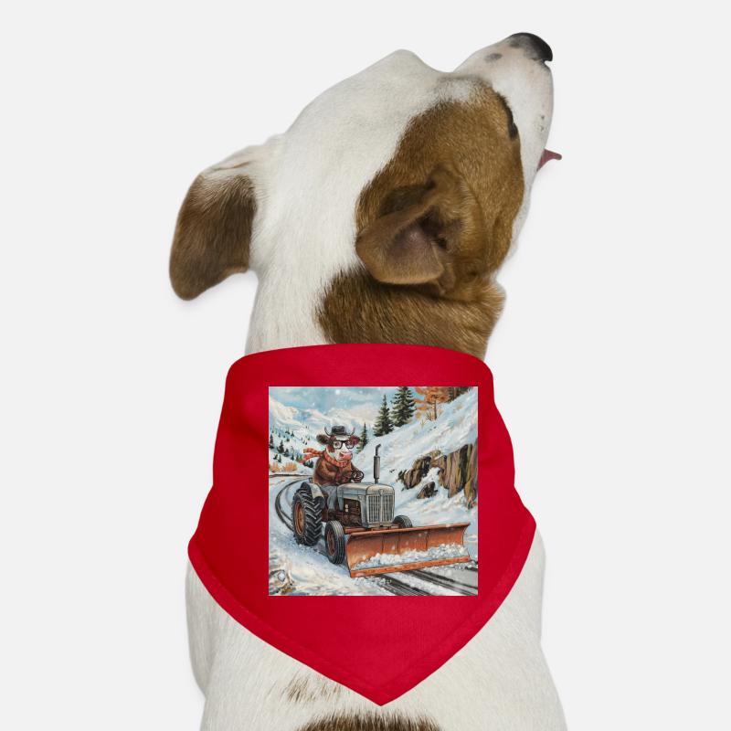 Schneepflug - Hunde-Bandana - Rot
