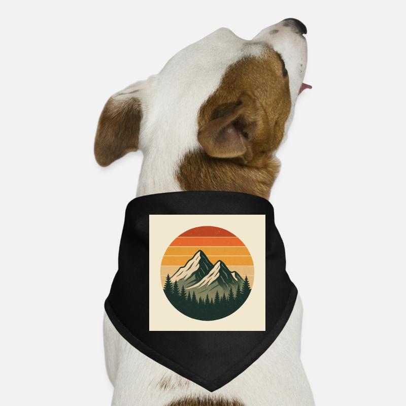 Cercle rétro du sommet du coucher de soleil Bandana pour chien