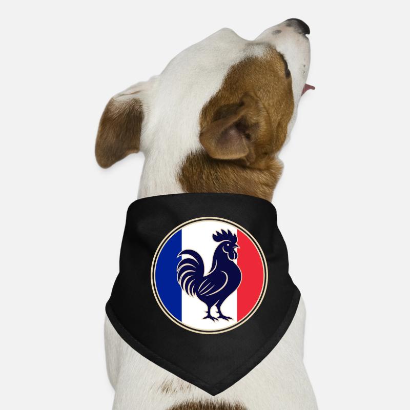 Tricolor Rooster Silhouette in Circular Frame Dog Bandana