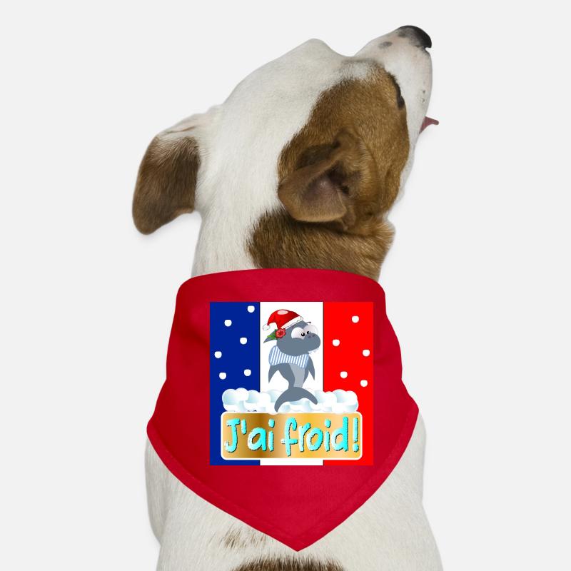 FRANCE J'AI FROID REQUINS Bandana pour chien