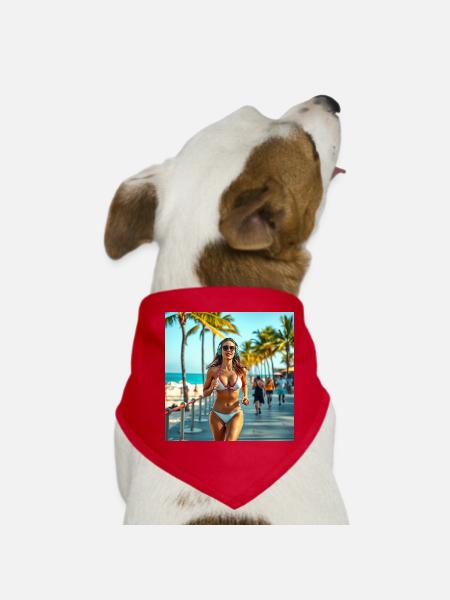 Sunny Beach Fitness Run - Dog Bandana - red - Front
