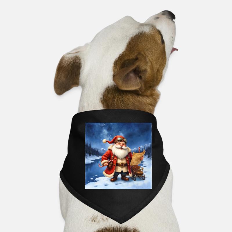 Vintage Weihnachtsmann auf Eis Hunde-Bandana