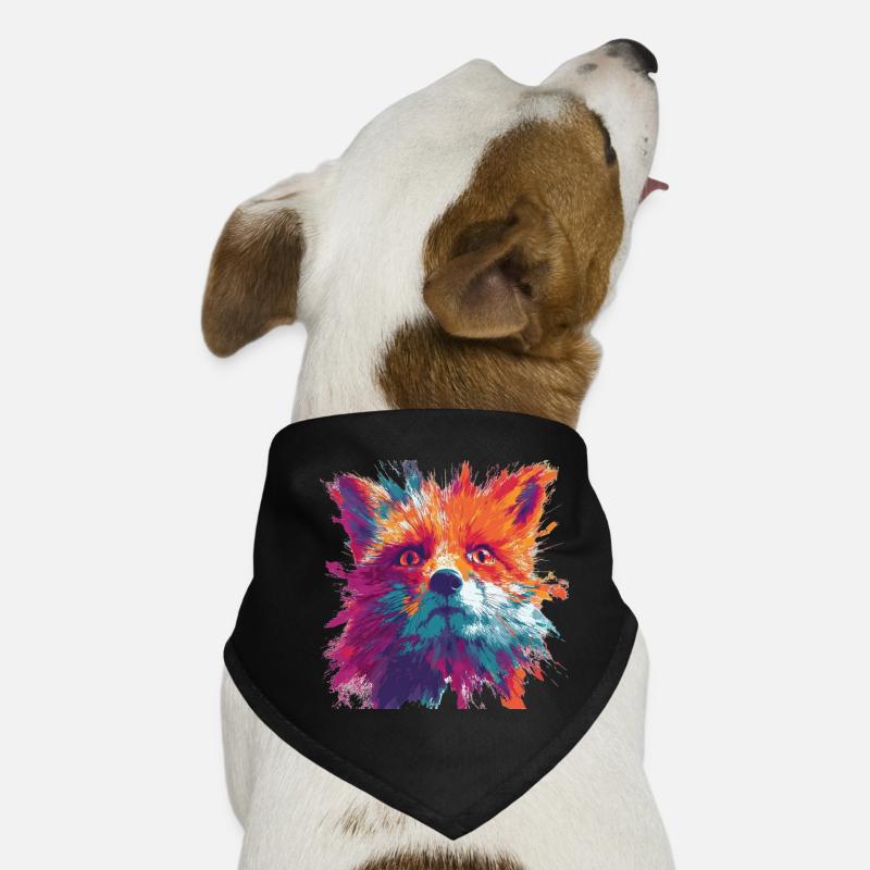 Intense_Fox_Face_Abstract_Painting Bandana pour chien