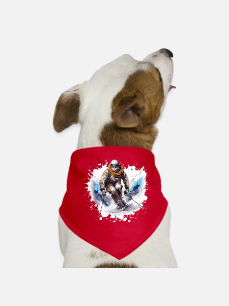 Adler Ski Skiing - Dog Bandana - red - Front