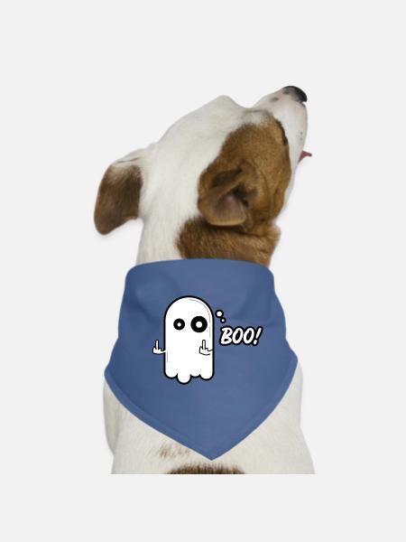 Frecher Geist – Boo! Lustiges Halloween Design - Hunde-Bandana - Rot - Vorne