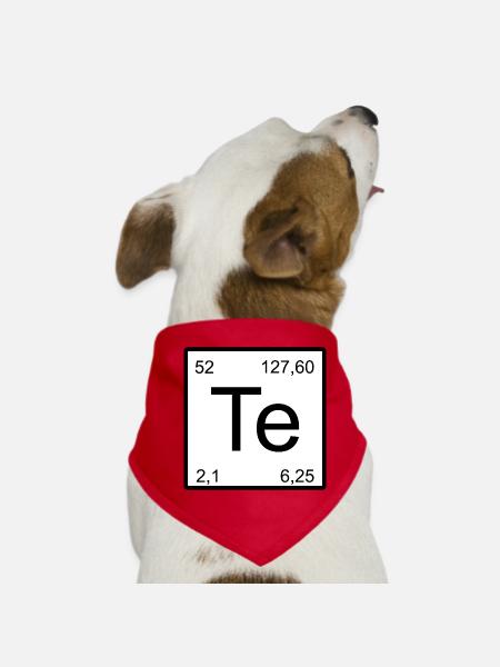 Typographie minimale de l’élément Te - Bandana pour chien - rouge - Devant