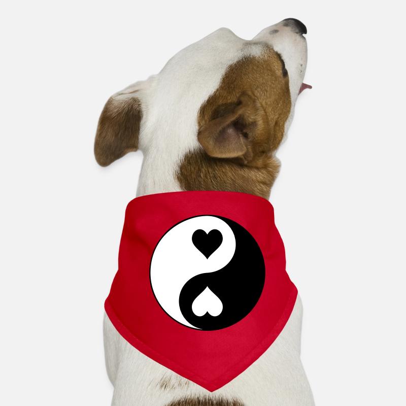 Heart YinYang Contrast Dog Bandana