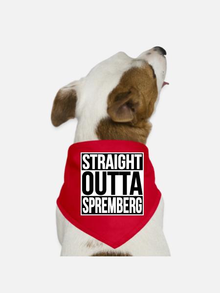 Straight Outta Spremberg - Dog Bandana - red - Front