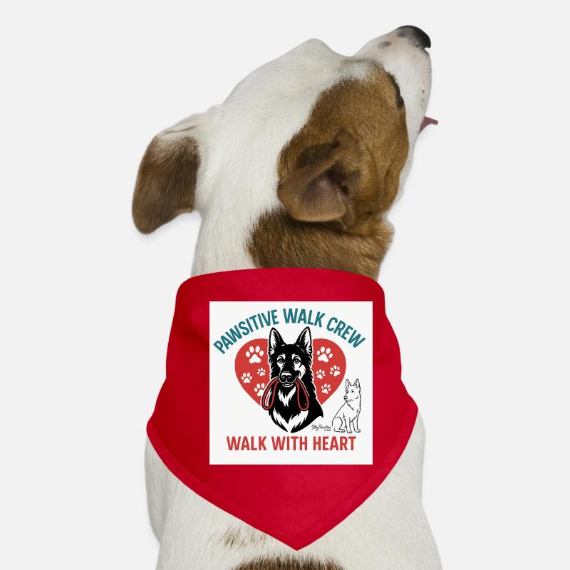 Pawsitive Walk Crew Herzpfoten - Hunde-Bandana - Rot