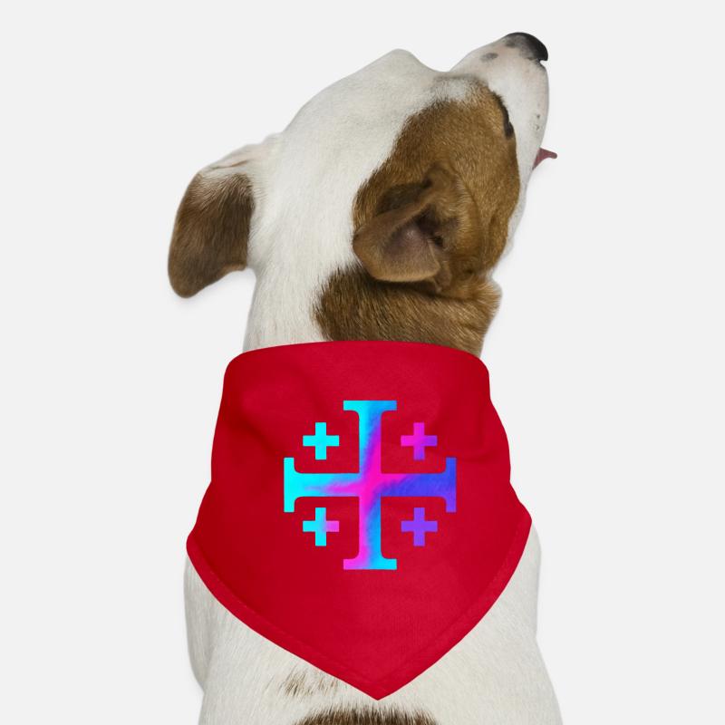 Croix de Kairos (Croix de Jérusalem) – Ciel étoilé Bandana pour chien