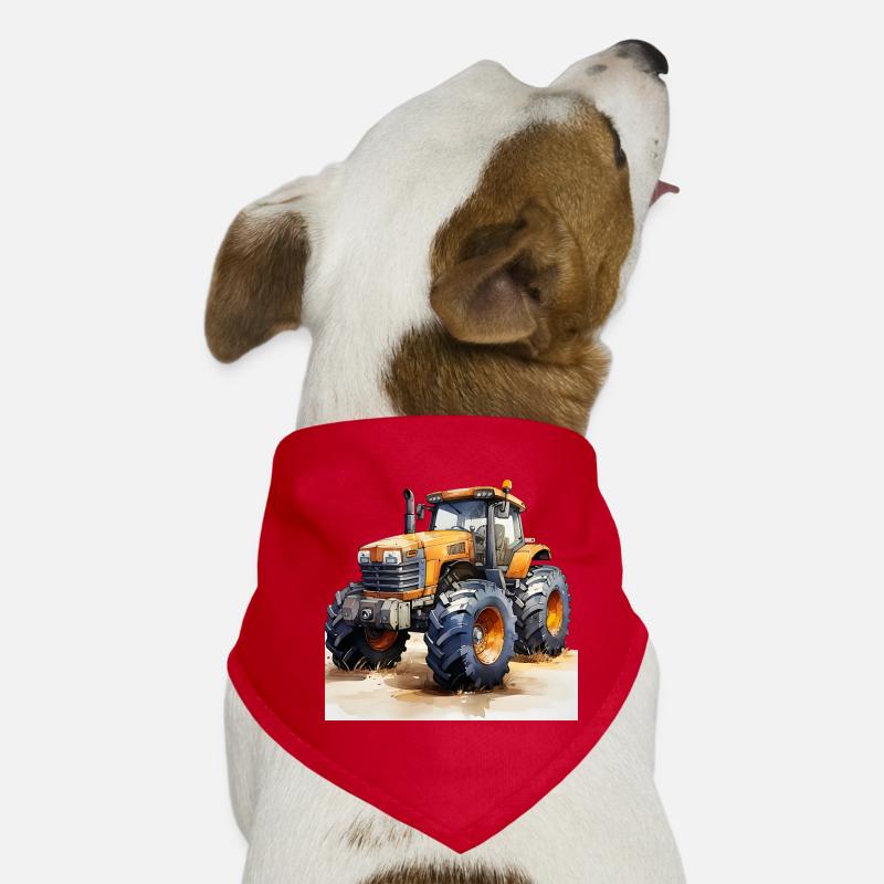 Gelber Power-Traktor Offroad-Action Hunde-Bandana