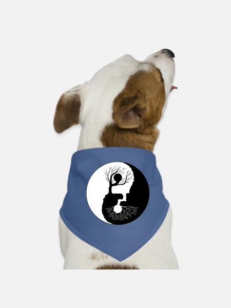 Tree YinYang Balance - Dog Bandana - red - Front