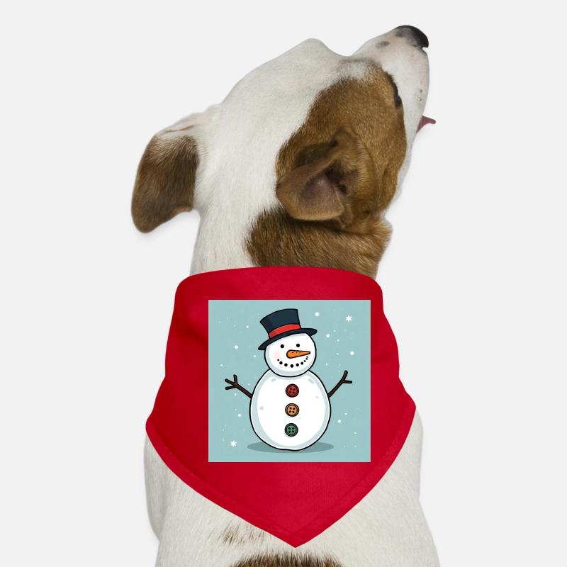 Colorful buttoned snowman Dog Bandana