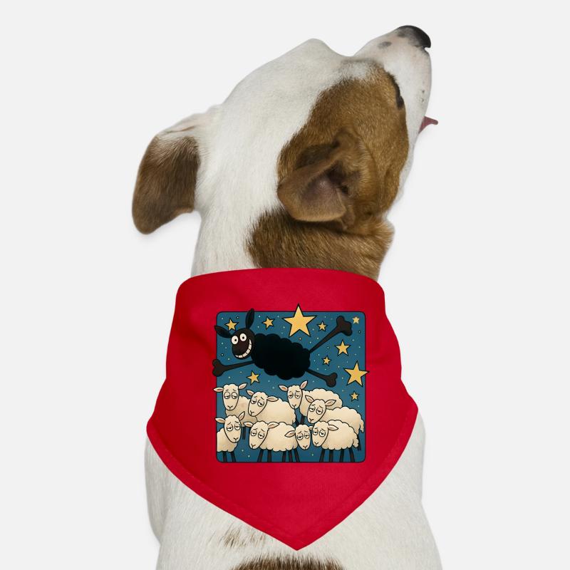 Schwarzes Schaf - Hunde-Bandana - Rot