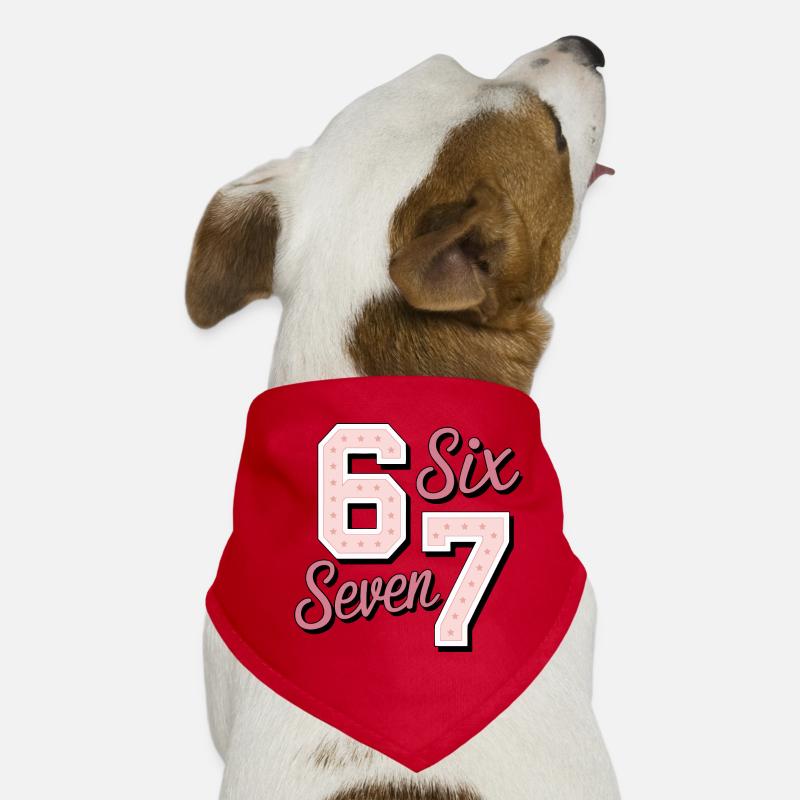 Six Seven Funny 67 Colorful Meme Hunde-Bandana