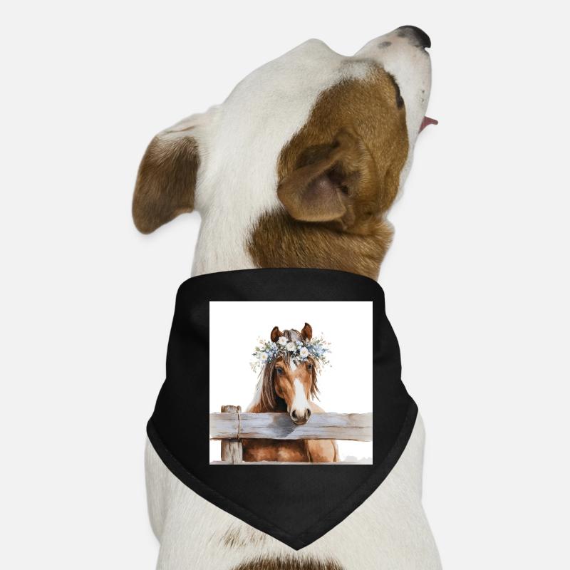 Blütengekrontes Pferd Hunde-Bandana