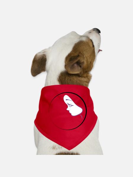 Lila weibliche Silhouette - Hunde-Bandana - Rot - Vorne
