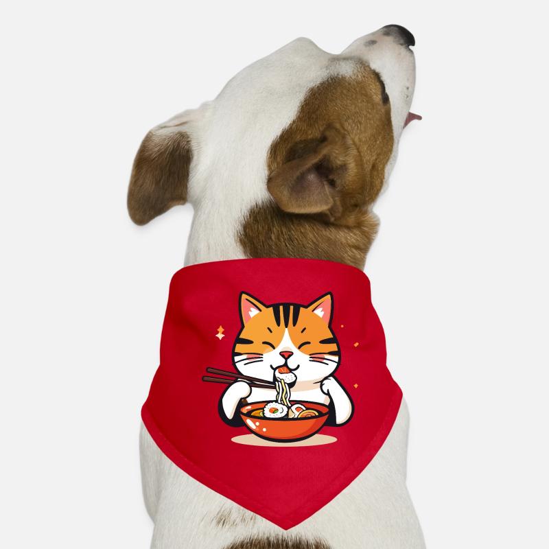 Soupe de nouilles Ramen Chaton Délice Sushi Chat Bandana pour chien