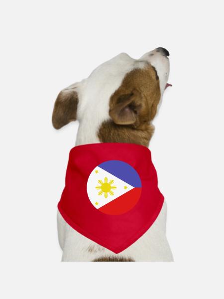 Drapeau rond philippin - Bandana pour chien - rouge - Devant