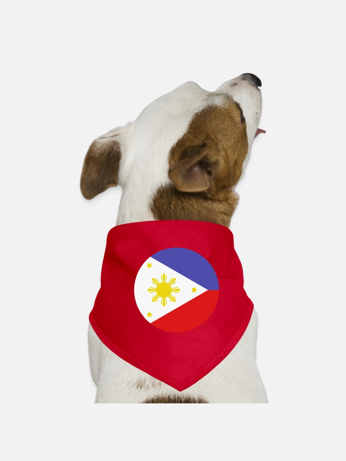 Philippines round flag - Dog Bandana - red - Front