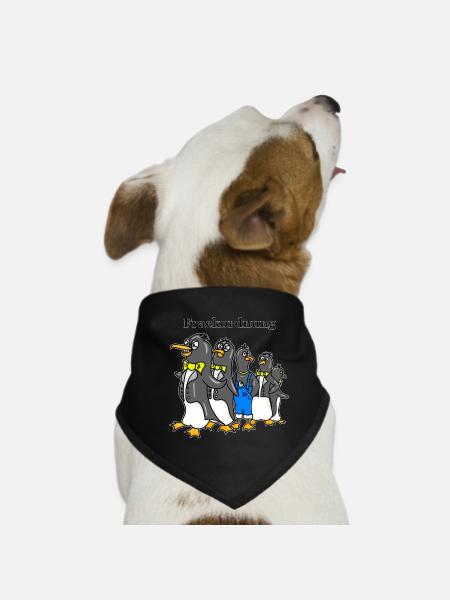 Frackordnung - Lustiger Pinguin Cartoon - Hunde-Bandana - Schwarz - Vorne