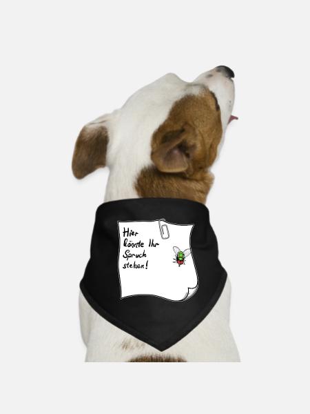 Notizzettel – Hier könnte Ihr Spruch stehen  - Hunde-Bandana - Schwarz - Vorne