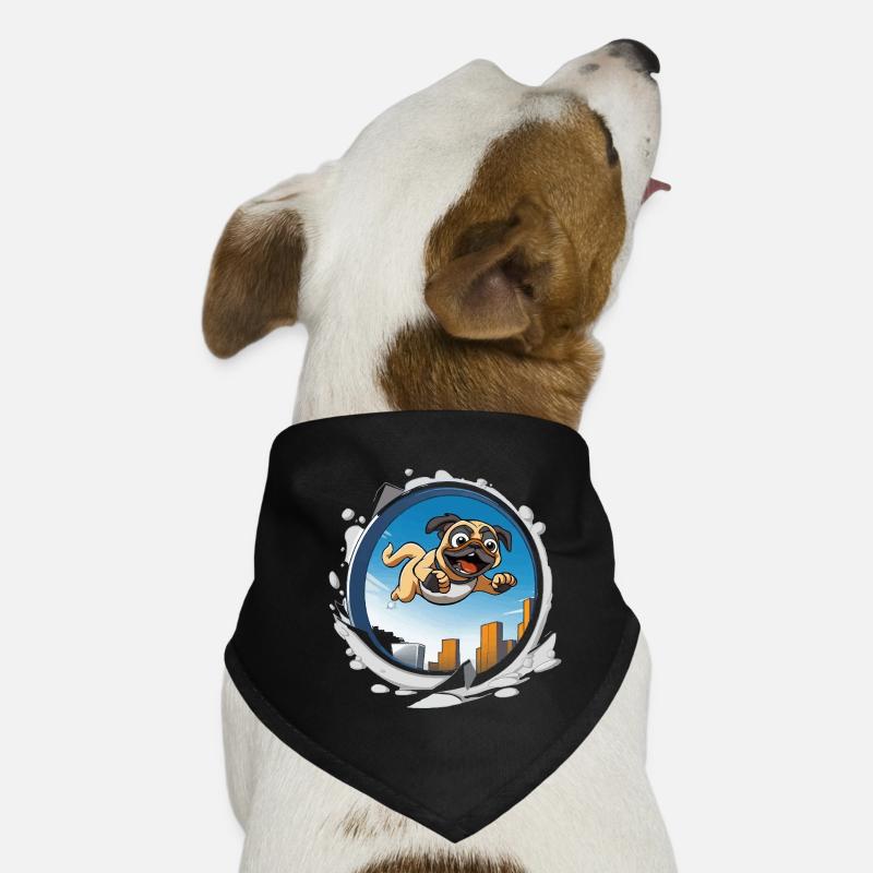 Pug Sprinter in the city run Dog Bandana