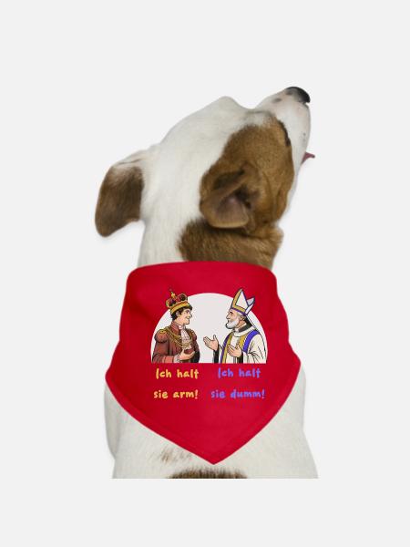 König und Bischof, Machtausübung - Hunde-Bandana - Rot - Vorne
