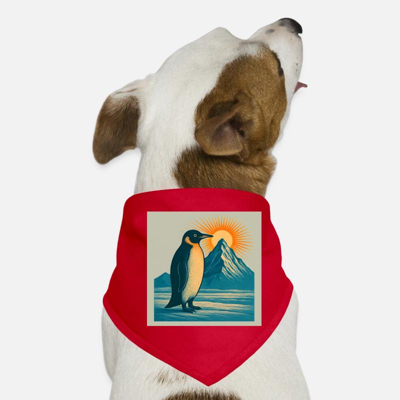 Pingouin au lever du soleil sur la mer de montagne Bandana pour chien
