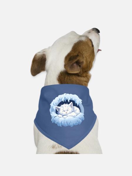 Chaton Moondream dans l’anneau des nuages - Bandana pour chien - rouge - Devant