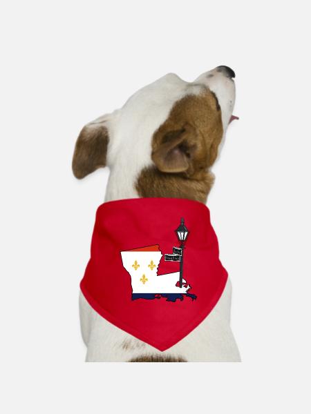 New Orleans Coole Karte USA Mardi Gras - Hunde-Bandana - Rot - Vorne