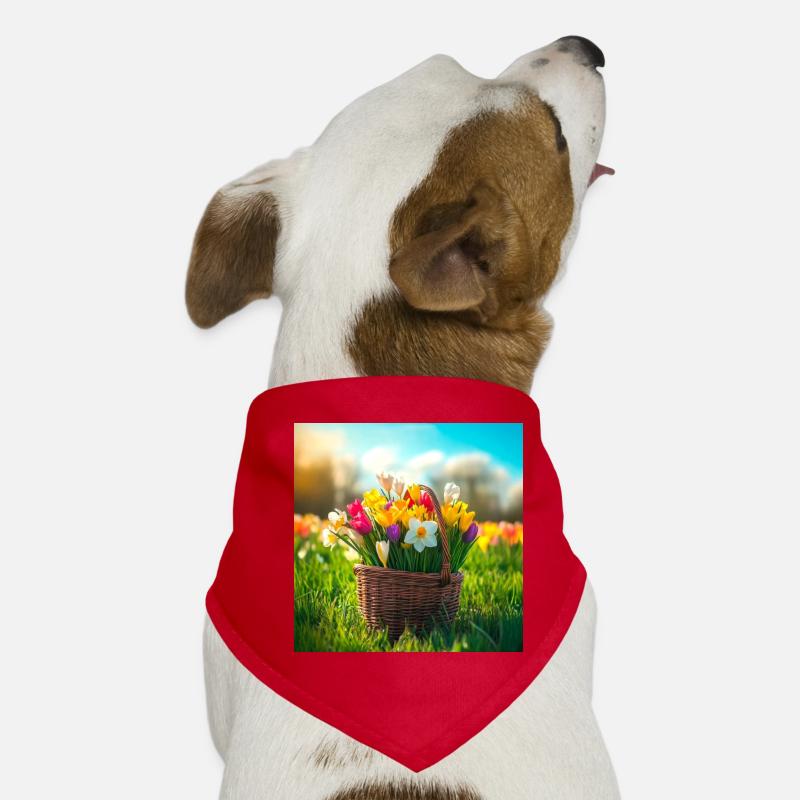 Tulpen in einem bunten Korb Hunde-Bandana