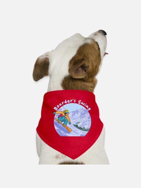 Boarder's Swing Snowboard Sport - Bandana pour chien - rouge - Devant