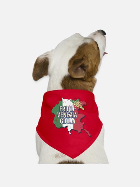 Friuli Venezia Giulia Italy Region Souvenir - Dog Bandana - red - Front