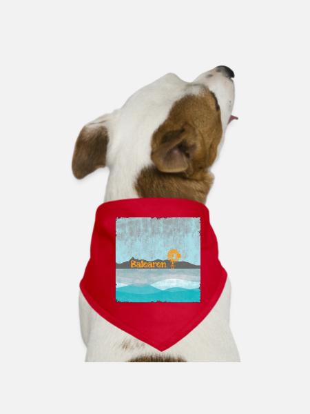 Balearic Coast Windmill Solar Flight - Dog Bandana - red - Front
