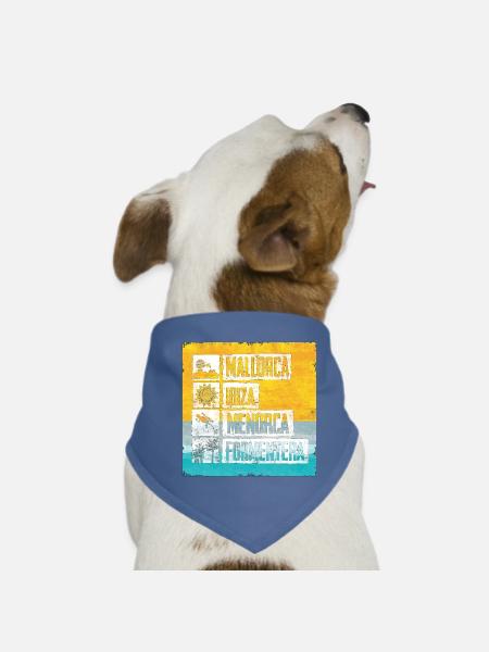 Balearic Islands Retro Stamp - Dog Bandana - red - Front