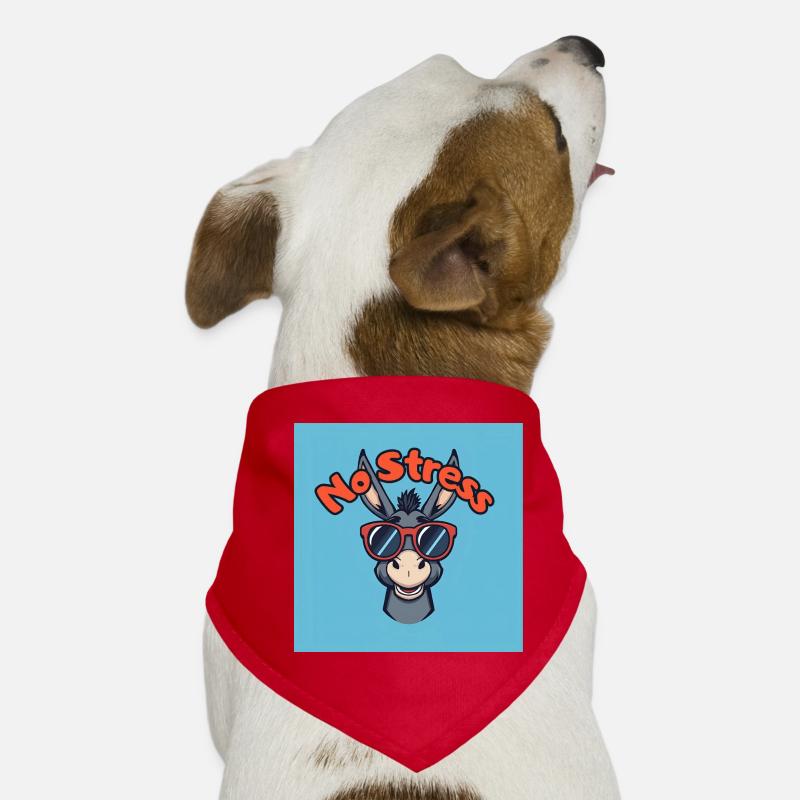 No Stress Âne et Lunettes Rouges Bandana pour chien