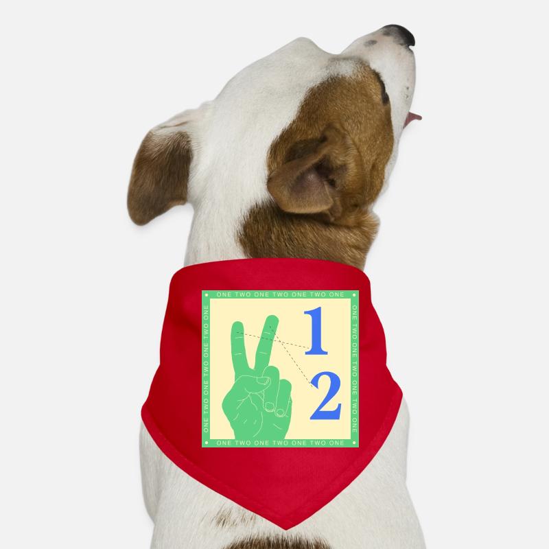 Graphique rétro One Two Counting Hand Bandana pour chien