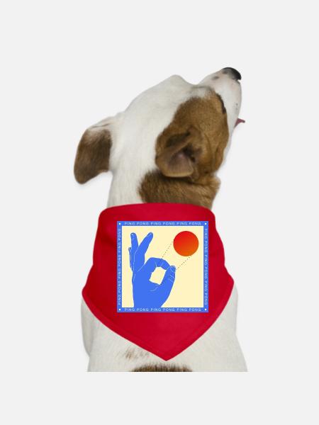Retro-Pop-Art-Tischtennis-Flick-Grafik - Hunde-Bandana - Rot