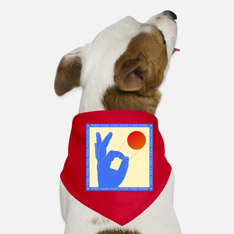 Retro Pop Art Ping Pong Flick Graphic Dog Bandana
