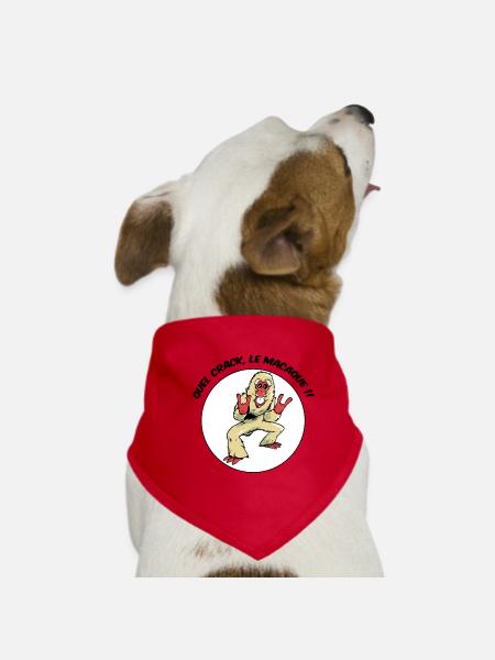 Quel crack, le macaque ! - Bandana pour chien - rouge - Devant
